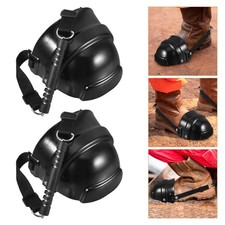 2Pcs Reusable Work Boot Toe Guards Black Plastic Protective Shoe Caps