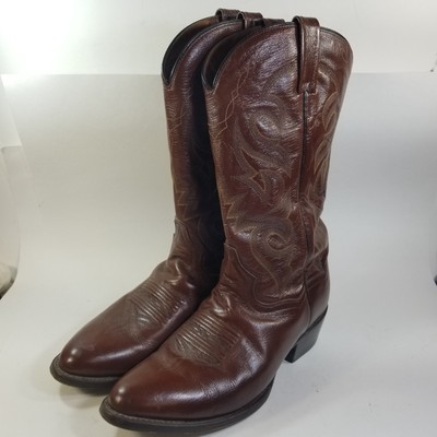Dan Post Men's 8.5 E Brown Leather Milwaukee DP 2111 R Embroidered Cowboy Boots