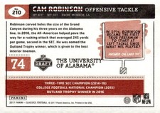 2017 Panini Classics #210 Cam Robinson Red Back #/299
