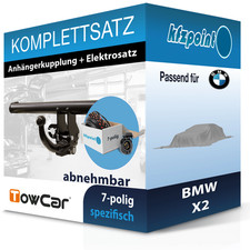 Für BMW X2 23- TOWCAR Anhängerkupplung abnehmbar + 7polig E-Satz neu