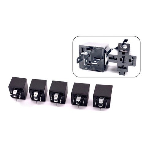 Relais Automobile 5 Broches 24V 40A SPDT - Lot De 2 Avec Supports Métal, Pour Voiture, Camion, Bateau - Commutation Courant élevé