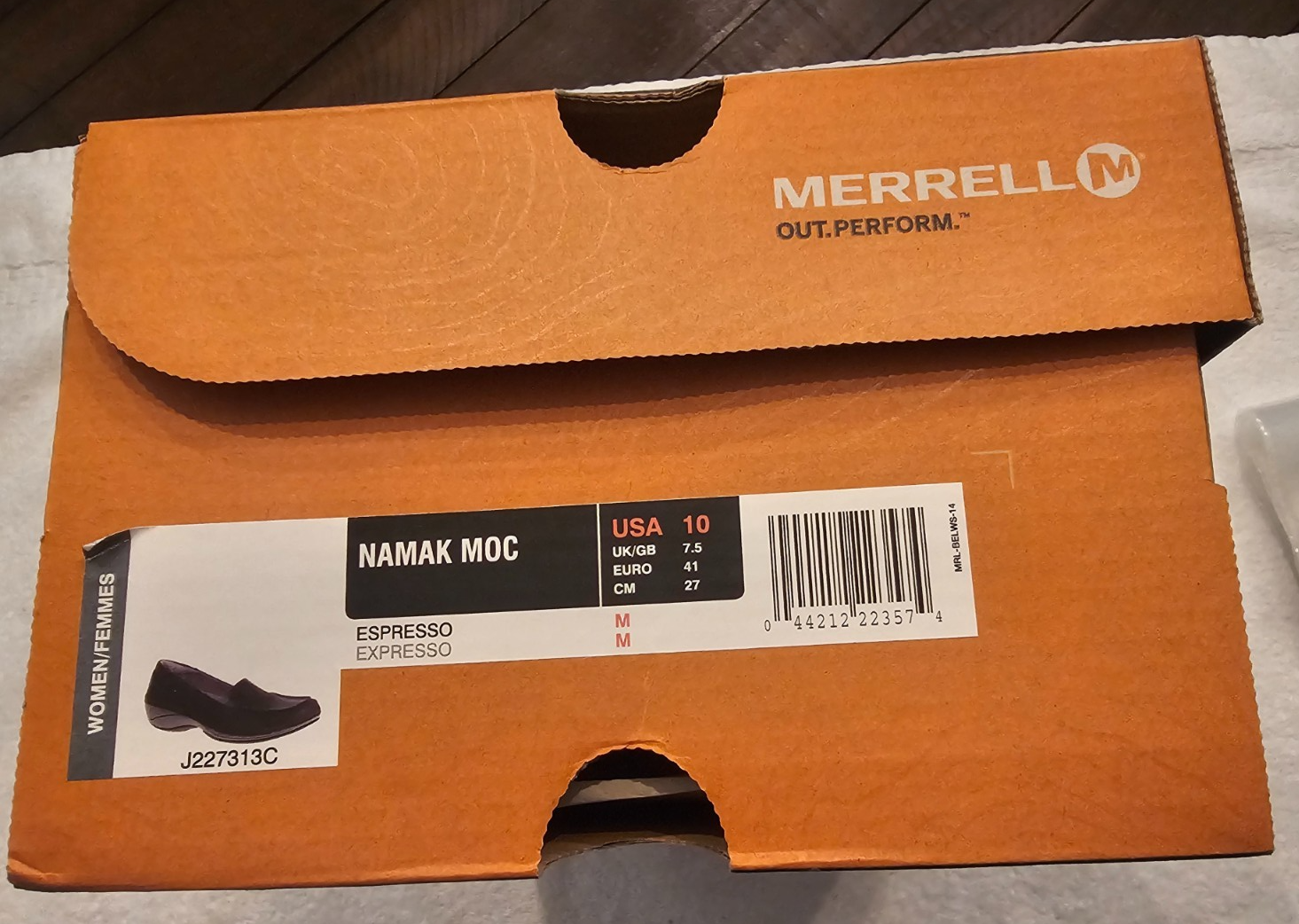 Mocassino Merrell Namak Moc in pelle slip on comodo taglia 10 espresso J227313C donna