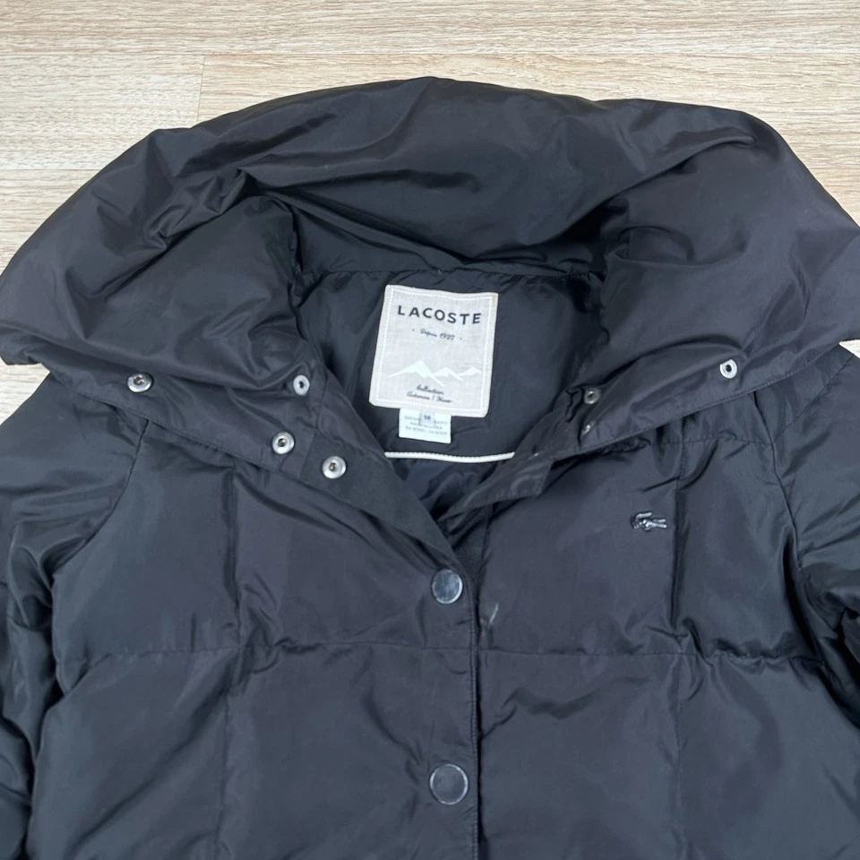 Abrigo Chaqueta LACOSTE Puffer Negro | Mujer Talla 38 XS Pequeño Foto 2 de 4