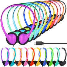 USB C Headphones Bulk 12 Pack for Classroom School Kids,Usb Type C Headphones Cl