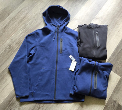 Old Navy Active Dynamic Fleece Full Zip Hoodie Lot Men's L Navy Blue Black