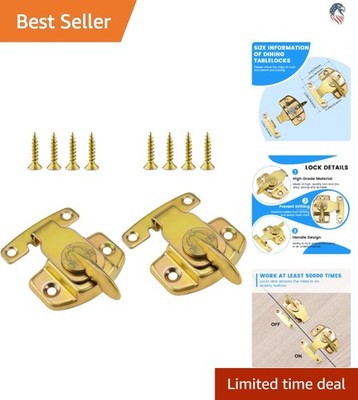 2 Pack Metal Spring Table Locks - Rust Resistant Iron Latches for Dining Tables