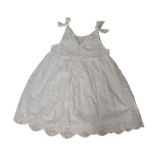 Free People Eyelet Sundress | White Boho Tie Strap Dress | Size M/L (20" PTP)