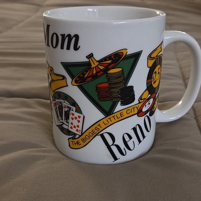 Vintage Reno Nevada Mom Casino gambling Souvenir mug 1970s 1980s