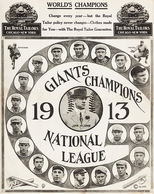 #ad NEW YORK GIANTS BASEBALL TEAM WORLD CHAMPS AD 1913 8quot;x10quot; Photograph $15.95