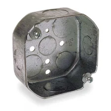 Raco 127 Electrical Box, 15.5 Cu In, Octagon Box Type, 2 Gangs, Galvanized