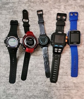 Lot Of 5 Children Smart Watches Untested  Spy Net V Tech 6CH Racing Car Black 
