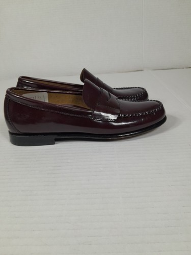 Brooks Brothers Penny Loafers  Burgundy Leather Dress Shoe HAND SEWN Boys Sz 3.5 - Picture 2 of 10