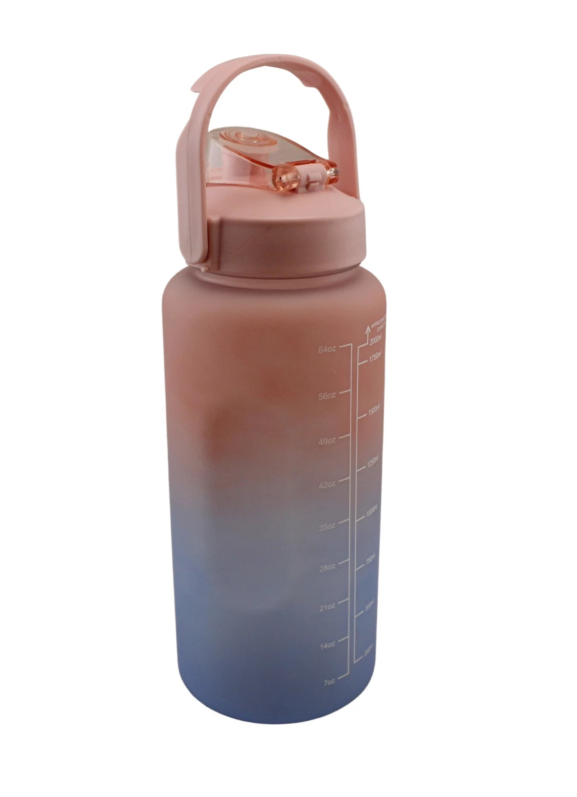 With Straw And 8 Time Markers Daily Hydration
