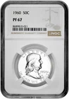 1960 50C Proof Silver Franklin Half Dollar NGC Graded PF 67 in New Holder