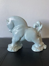 Vintage MCM Royal Haeger Clydesdale Draft Horse Planter Baby Blue