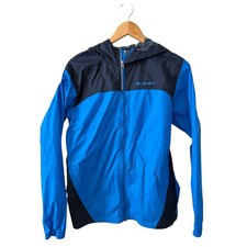 Columbia Kids Lightweight Hooded Windbreaker Jacket Blue XL
