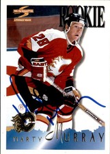 Marty Murray Signed Auto 1995-96 Score Rookie card Calgary Flames. rookie card picture