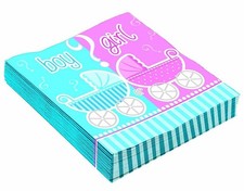 Gender Reveal Pink Blue Cute Baby Shower Party Supplies Paper Luncheon Napkins