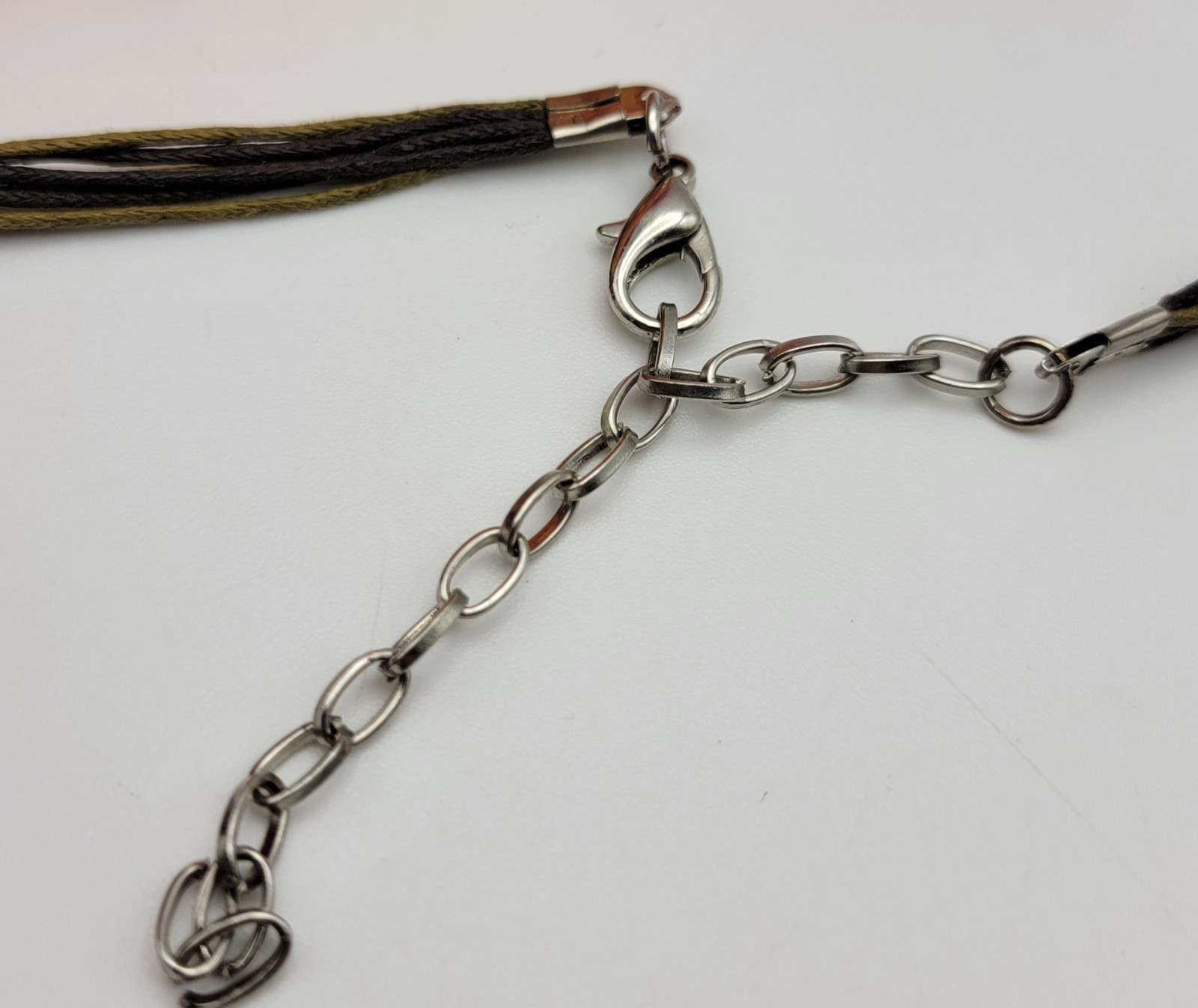 Artisan Coconut Shell Statement Cord Necklace 22"… - image 5