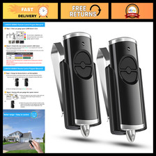 2-Pack Garage Door Opener Remote, 2-in-1 Keychain Clicker, Visor Clip, Compatibl