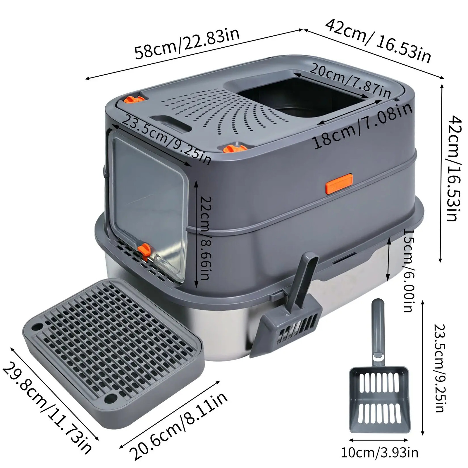 With Lid Large Kitty Litter Box With High Sided Enclosure Sc