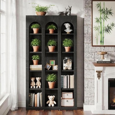 Bookcase Storage Cabinet Rustic Farmhouse Bookshelf Wooden Book Shelf