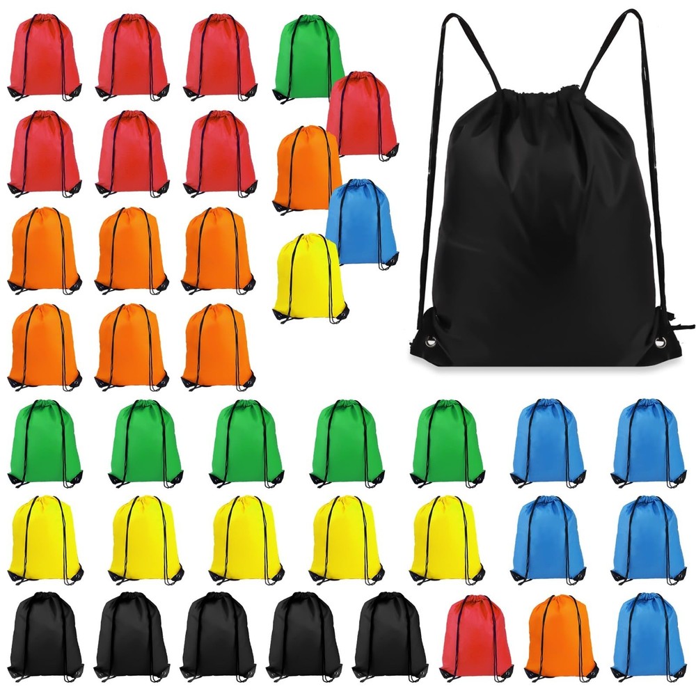Drawstring Backpack 40Pcs Drawstring Bags, Draw String Back Bag Drawstring Ba...