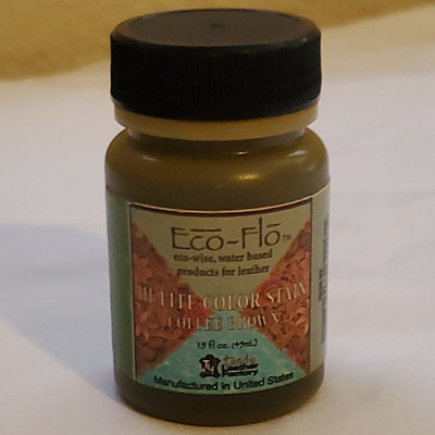 Eco-Flo Water-Based Leather Color Stain/Dye coffee brown 1.5 fl oz Bottle
