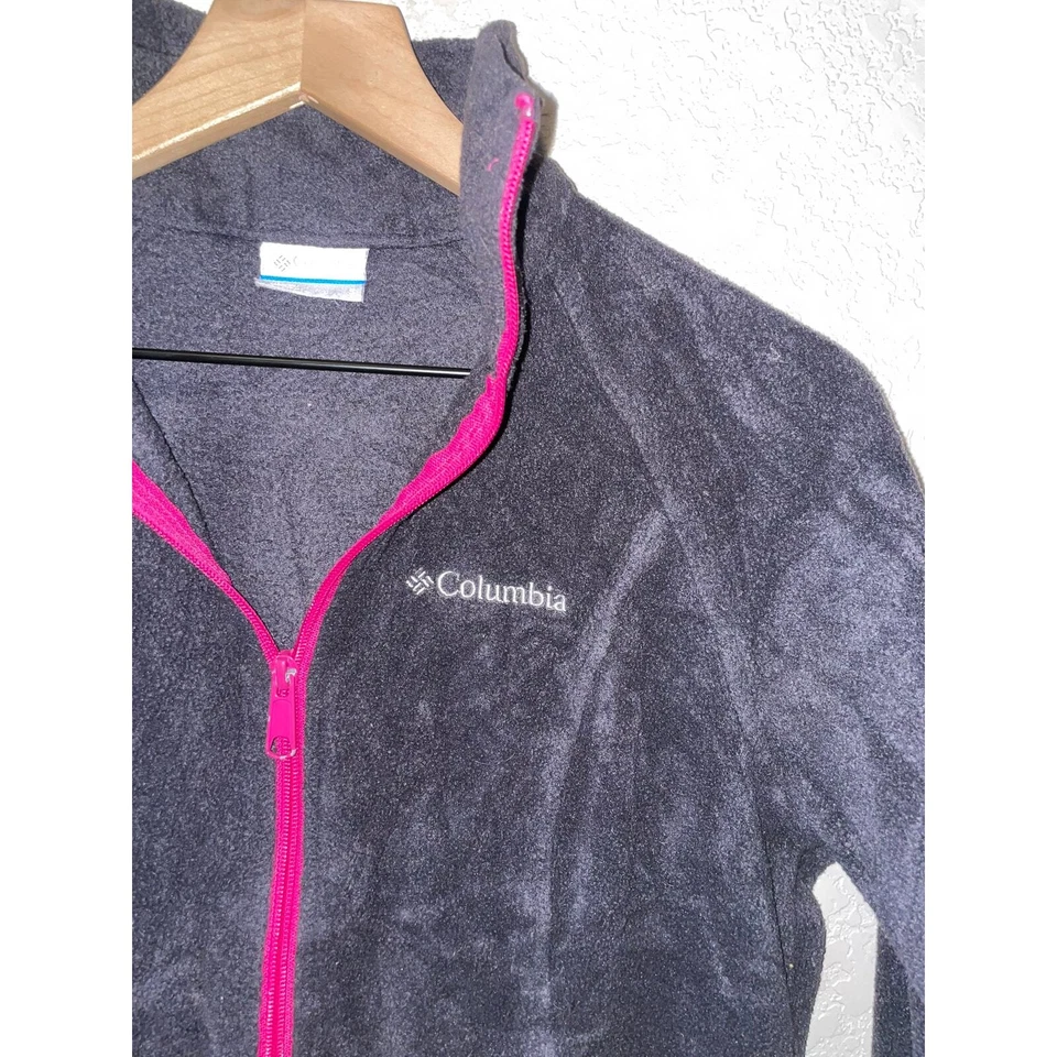 Mujer Columbia Negro Rosa Cremallera Completa Polar Chaqueta Suéter Mujer S Pequeño Foto 2 de 4
