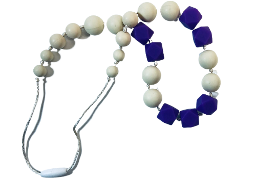 Lil Jumbl Baby Teething Necklace Purple/White - Picture 3 of 3