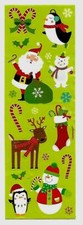 CHRISTMAS Stickers - 1 Full Sheet - 19 Stickers on Sheet - Santa Deer Snowman 