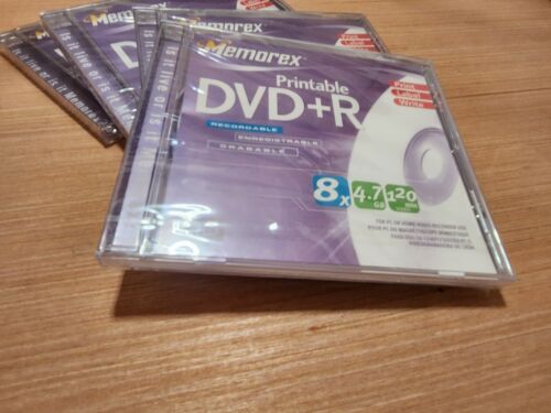 Memorex Printable DVD+R 4.7GB 120min LOT! (4) SEALED Recordable - Picture 2 of 6