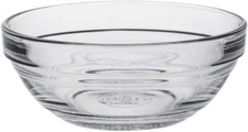 Duralex Lys 9 cm Stacking Bowl, Pack of 6, Glass, 4-3/8 oz oz, Clear 