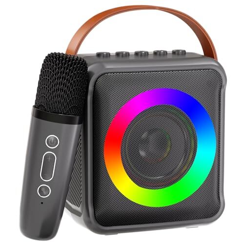 Mini Karaoke Machine for Kids Adults, Portable Bluetooth Speaker with Wireless