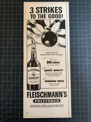 Vintage 1950s Fleischmann s Gin Print Ad