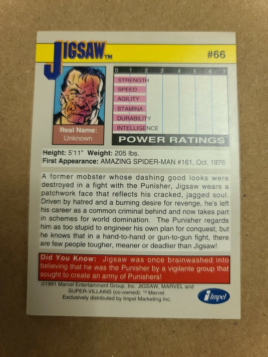 Jigsaw Marvel 1991 