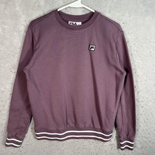 Fila Classic Logo Sweater Adult Small Purple Crewneck Sweatshirt Pullover Mens