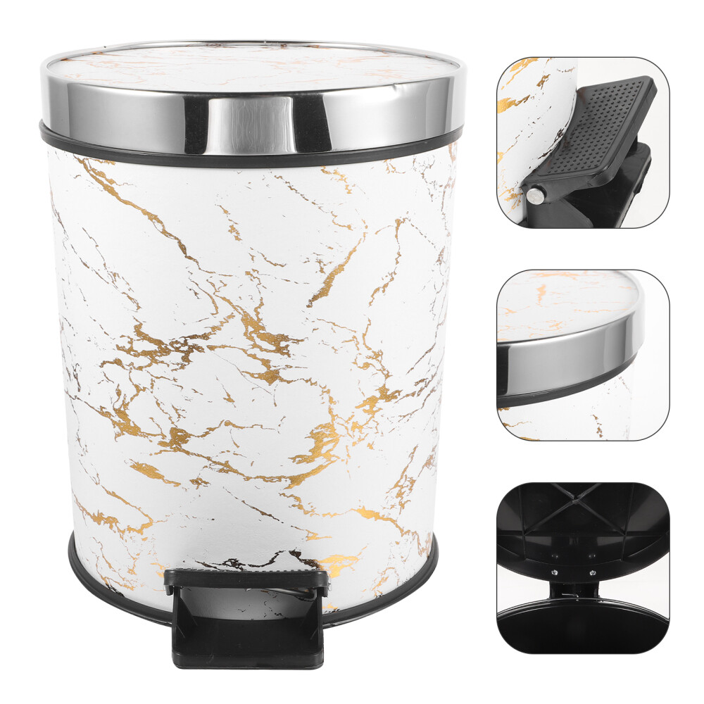 Household Pedal Trash Can Lidded Dust Bin Step Kitchen Dust Bin Bathroom Waste