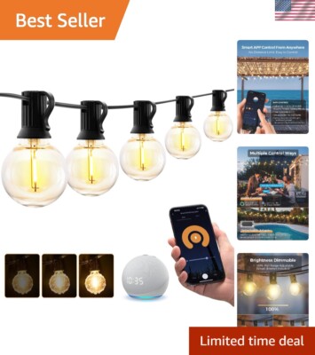 Smart Outdoor String Lights, 75Ft G40 Globe Patio Lights with 34 Dimmable LED...