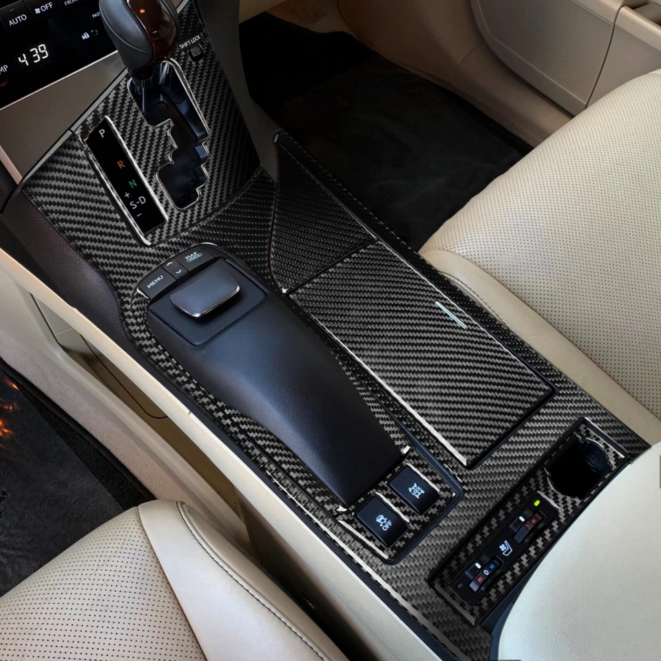 Panel de cambio de marchas consola fibra de carbono real 8 piezas moldura para Lexus RX350 RX450h 10-15 Foto 4 de 4