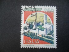 STAMP 650 LIRE ITALY 1980 CASTLE OF MONTECCHIO CASTIGLION FIORENTINE