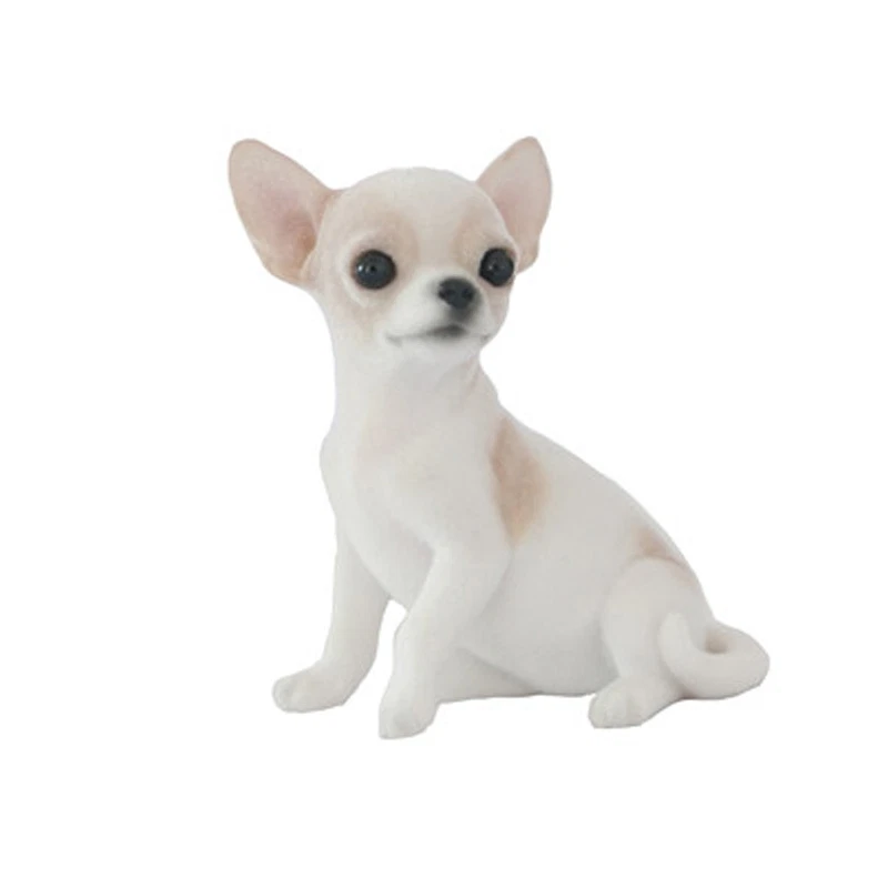2.3" Simulación Chihuahua Modelo Mini Animal Perro Estatua Escritorio Decoración Foto 2 de 4