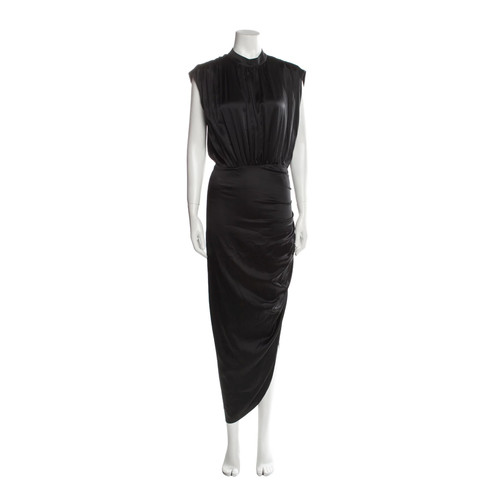 Veronica Beard Kendall Dress Womens 4 Black Stretch Silk Sleeveless High Neck