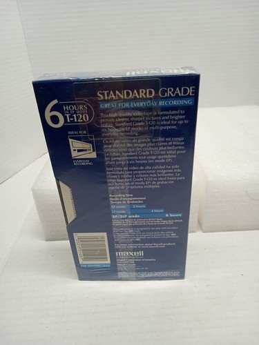 Maxell 214016 120 Minute Gx Silver Video Tape New Still Sealed VHS T-120 - Picture 2 of 2