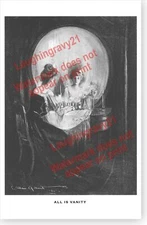 All Is Vanity Skull Woman At Mirror Optical Illusion Charles Gilbert Art Print
