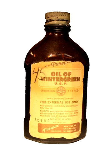 Vintage Purepac Oil Of Wintergreen U.S.P ., 2 Fluid Ounces, Made In USA