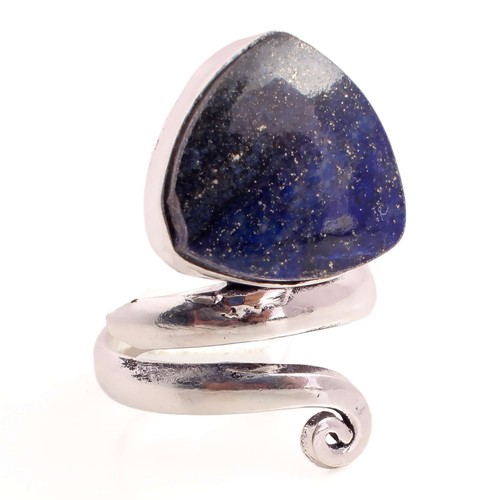 Silver Plated Adjustable Handmade Ring For Women Lapis Lazuli Gemstone R-246 - 第 2/4 張圖片