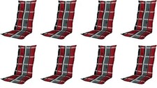 Hochlehner Auflagen Polster 8 ER SET Gartenmöbel Kissen 8 cm Gartenstuhl B253