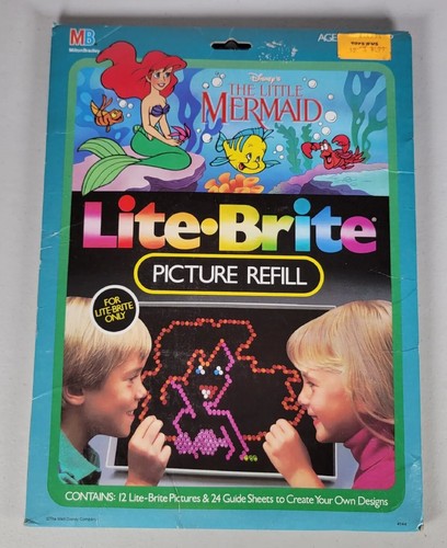 VTG Milton Bradley MB Disney’s Little Mermaid Lite Brite Picture Refill Used