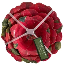 Set of 3 Red Christmas Poinsettia Flower Melamine Nesting Serving Bowls - RARE